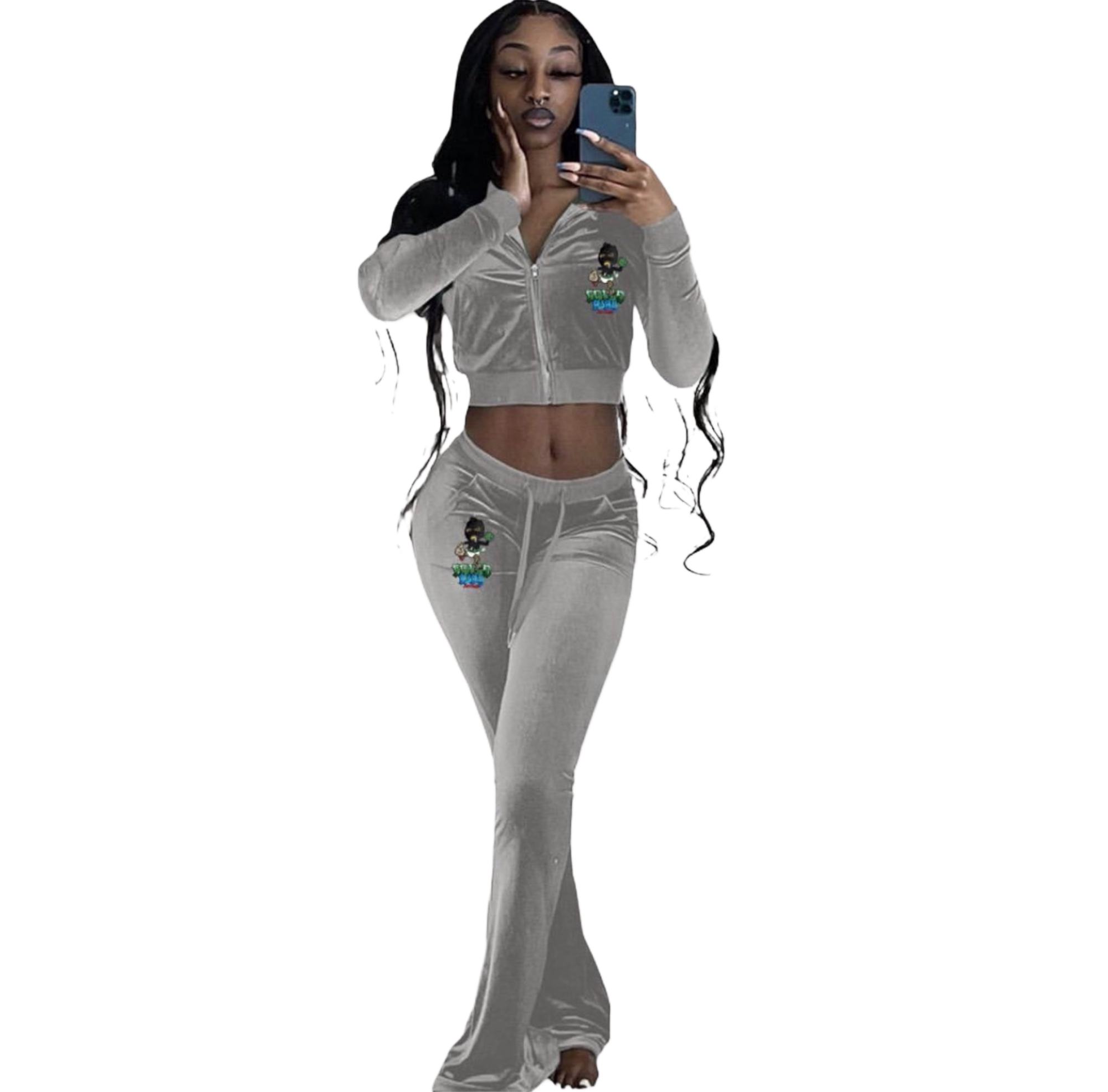 FEMALE CROPPED ZIPUP SET