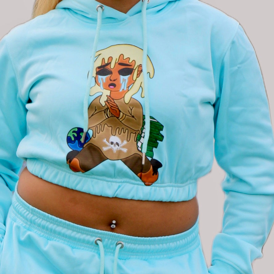Toxic Energy Drains Me Cropped Hoodie