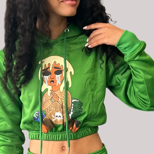 Toxic Energy Drains Me Cropped Hoodie