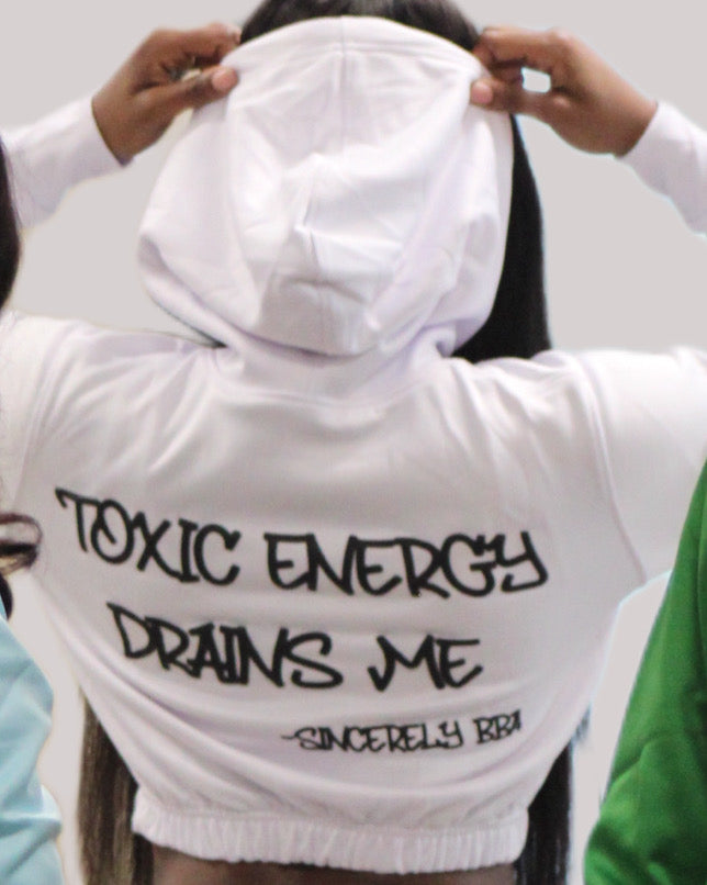 Toxic Energy Drains Me Cropped Hoodie