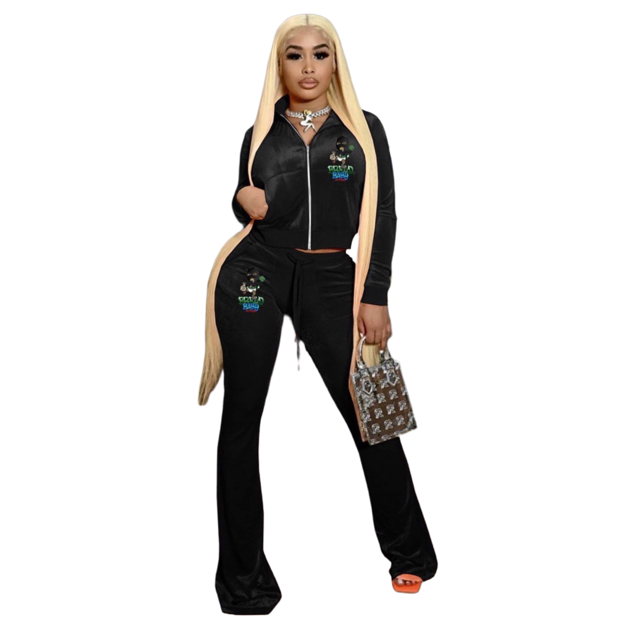 FEMALE CROPPED ZIPUP SET