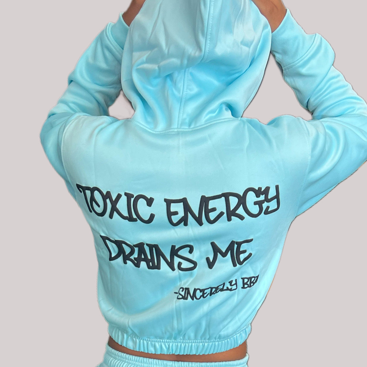 Toxic Energy Drains Me Cropped Hoodie