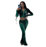 FEMALE CROPPED ZIPUP SET